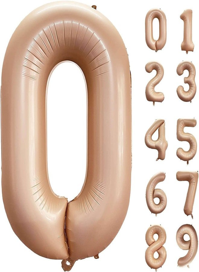 أتباتا فانكي مجموعة بالونات أرقام Atpata Funky #0 بلون الكراميل الأنيق، حجم جامبو 40 بوصة | أشكال من 0 إلى 9 أرقام | بالونات زينة للمناسبات والاحتفالات - Image 1